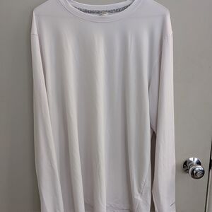 PARAGON Classic White Long Sleeve Men's Rash Guard Swim Surf Outdoor Exercise